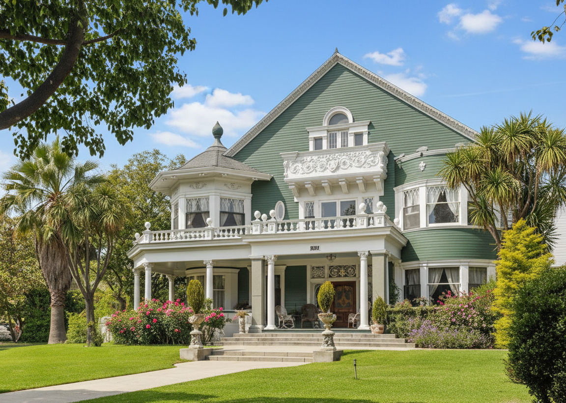 Rendered photograph of the Winthrop B. Fay house built in 1898 by Greene & Greene.