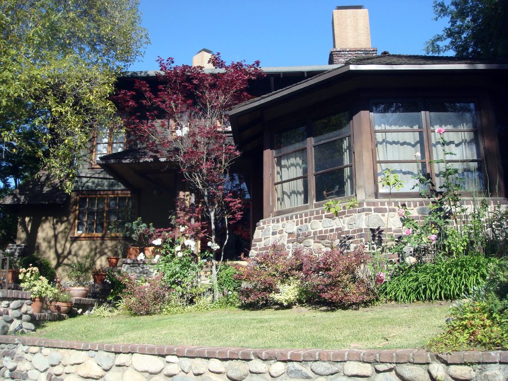 Architectural detail of Charles S. Greene House showing craftsmanship in materials and construction techniques