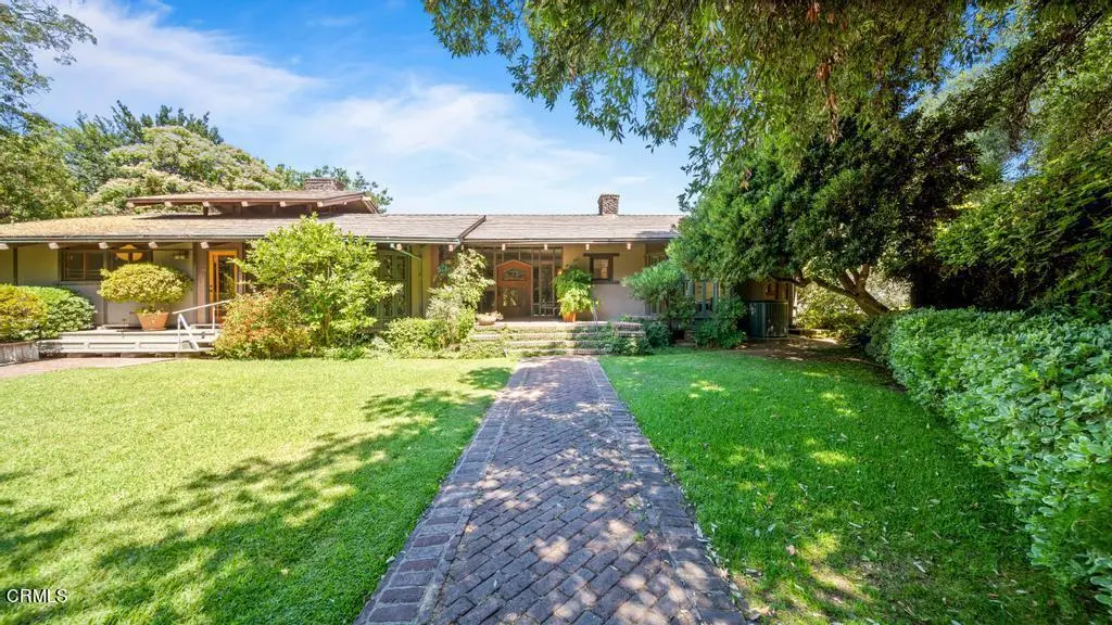 Contemporary photograph of the remodeled front entrance walkway of the James A. Culbertson house.