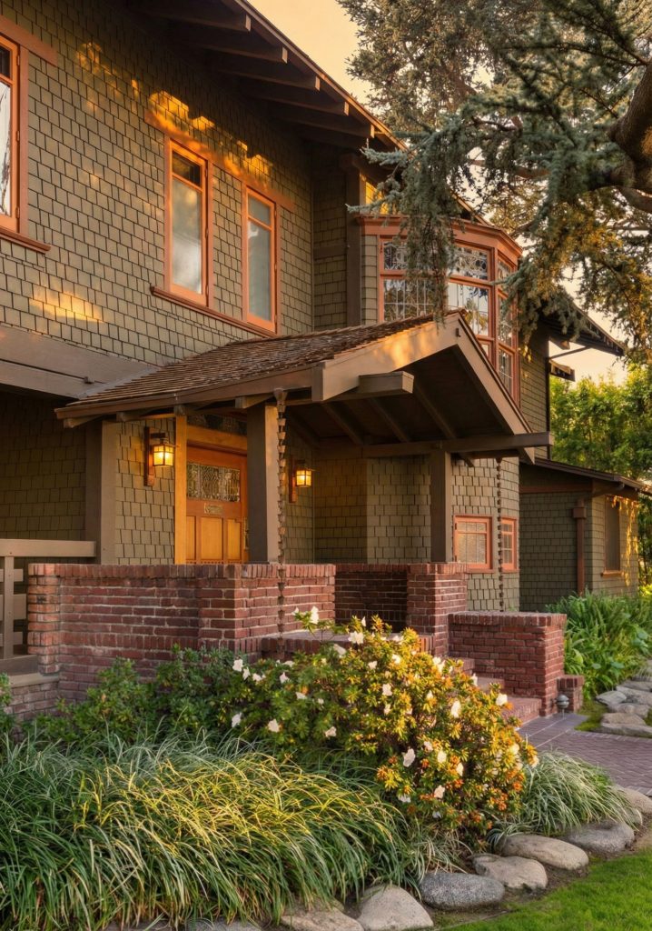 Front facade of The Dr. William T. Bolton House #3 showing the horizontal massing and material palette.