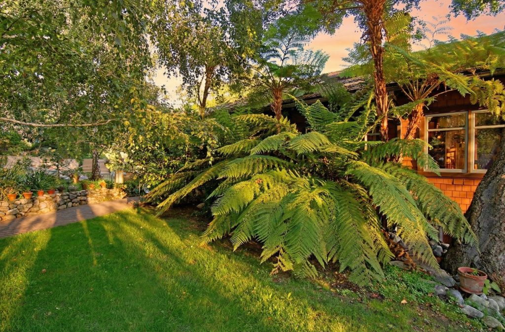 The front lawn and exterior of The Caroline S. de Forest House, with its prominent gabled roof and mature landscaping.