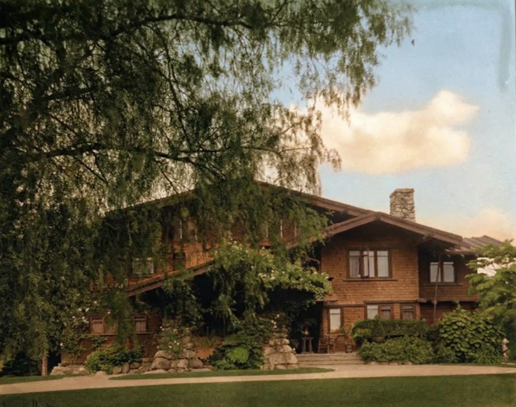 Historic photograph of the east front elevation of The Mary E. Cole House with original features