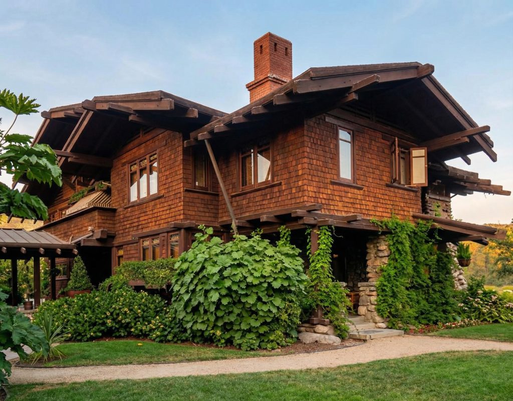 Historic photograph showing front and side elevations of The Mary E. Cole House in Pasadena