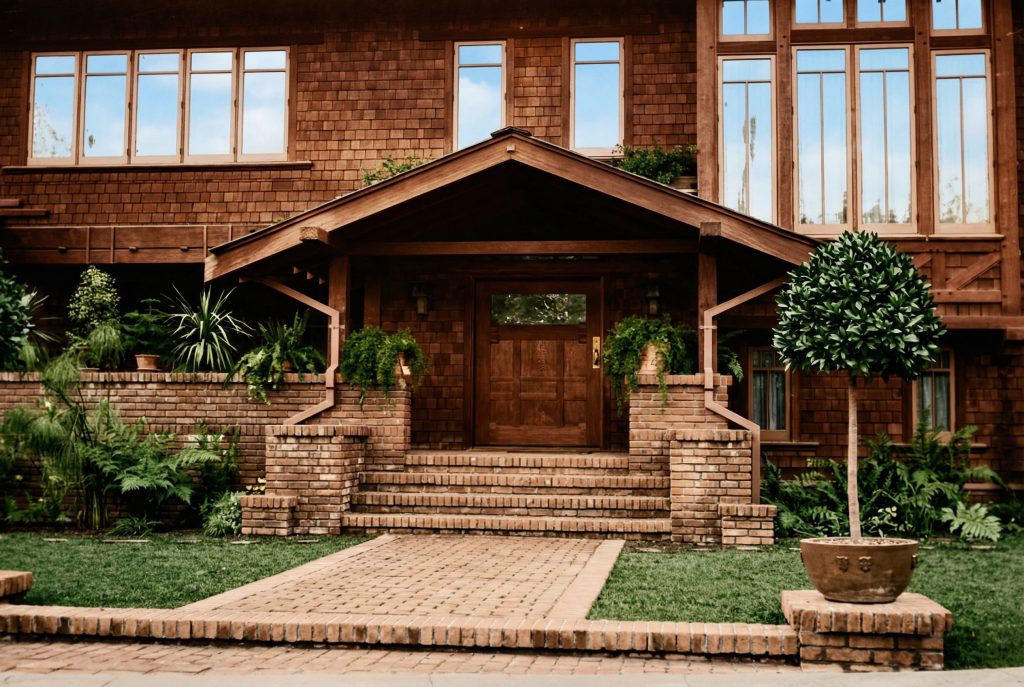Historic colorized photograph of the front entry at The Dr. William T. Bolton House #3 circa 1906.