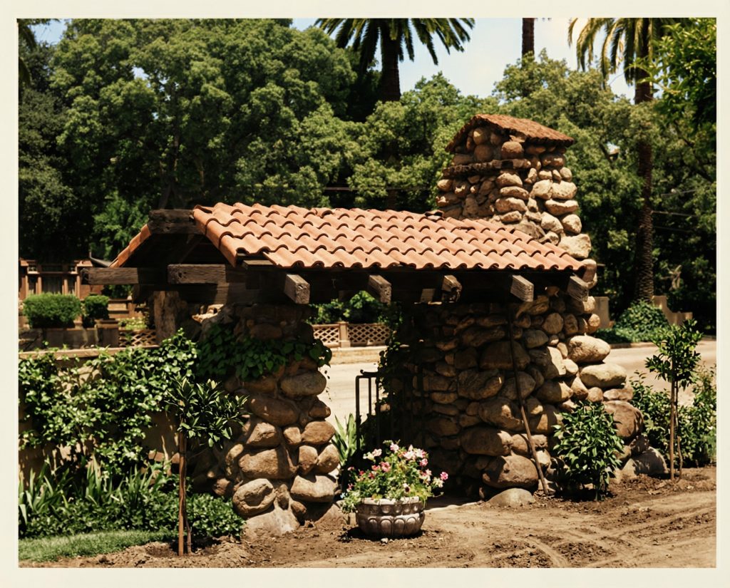 Historical rendering of the Oaklawn Tract entrance portals near The Judge Joseph H. Pryor House in South Pasadena.