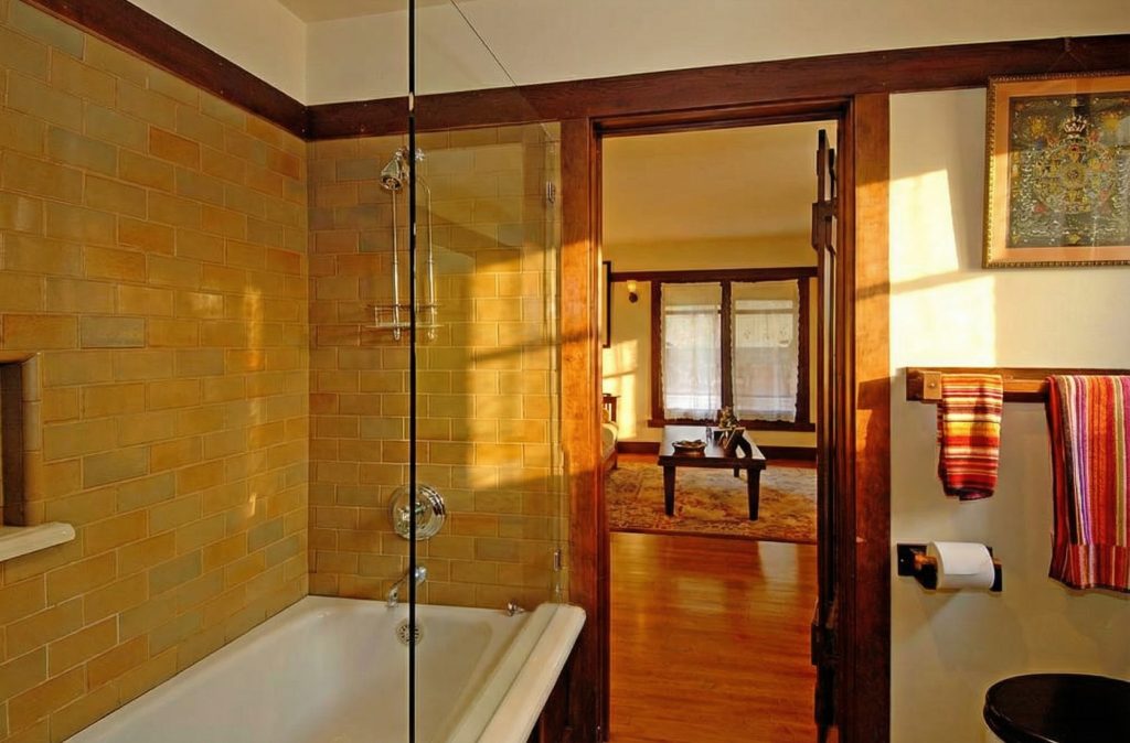 A second bathroom in The Caroline S. de Forest House, with period-appropriate details and craftsmanship in a compact, functional space.