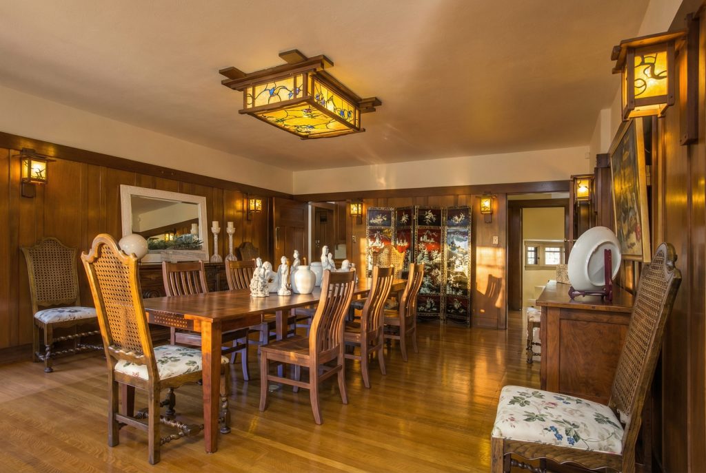 Alternate view of the dining room at The Dr. William T. Bolton House #3 showing handcrafted furniture.