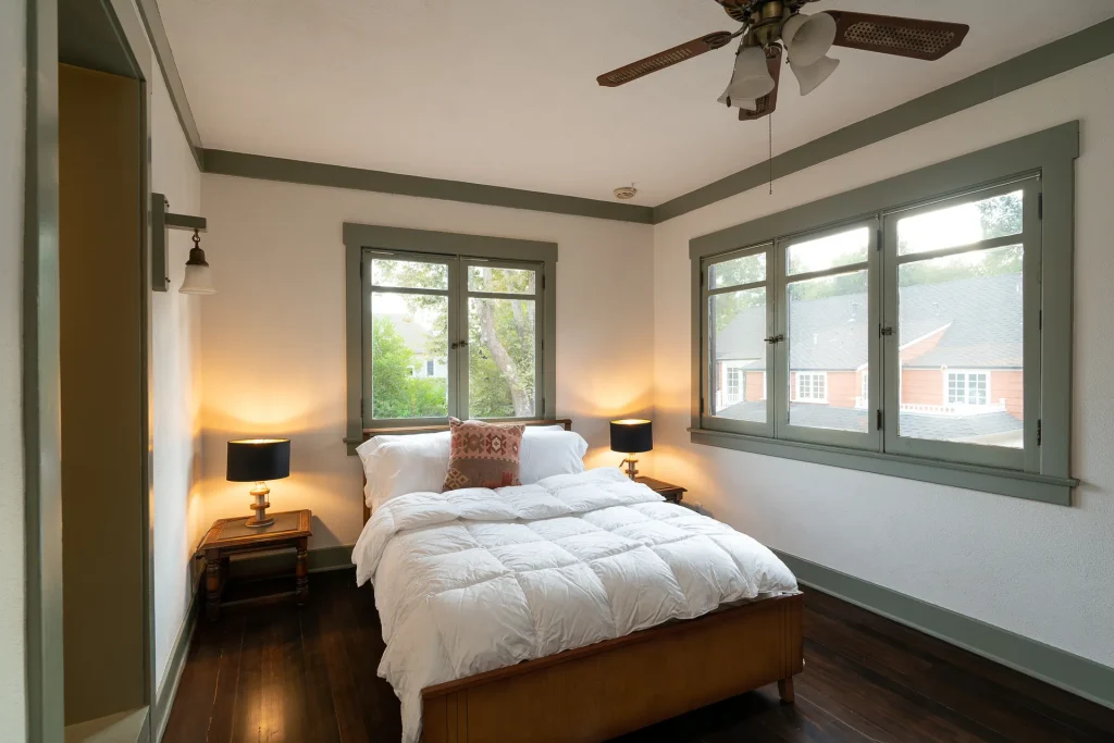The Duncan-Irwin House guest house bedroom with comfortable furnishings and private atmosphere.