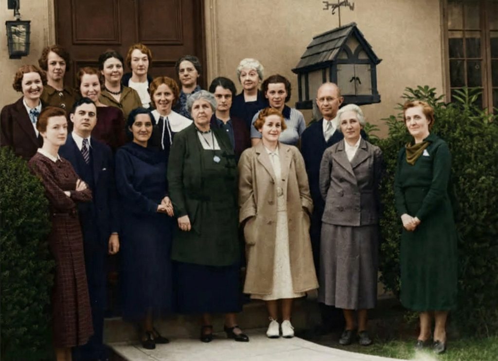 Mary Lowther Ranney with family circa 1936, architect and founder of Westridge School, designer of her namesake house.