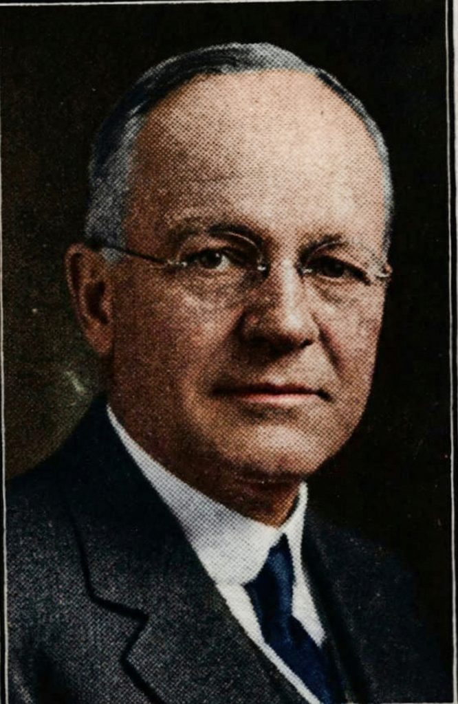 A portrait of Louis K. Hyde, the New Jersey banker who commissioned the unbuilt Louis K. Hyde house from Greene & Greene in 1906.