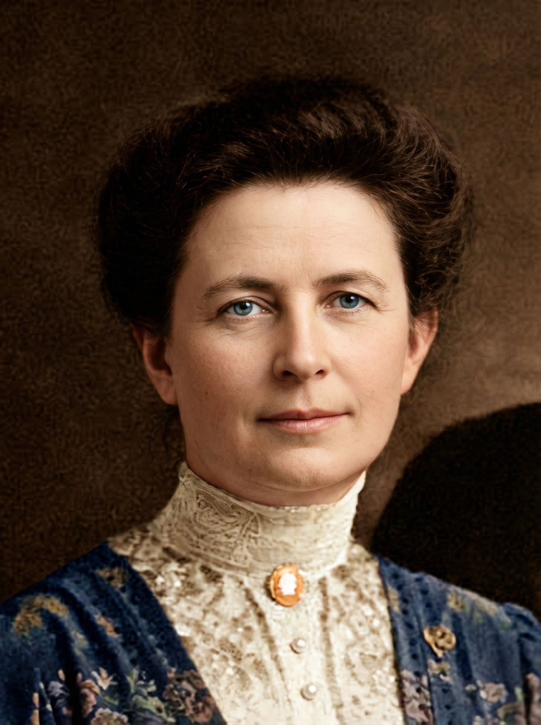 Formal portrait of Mary Seymour Morris Pratt, showing the wife of industrialist and philanthropist in Victorian attire.