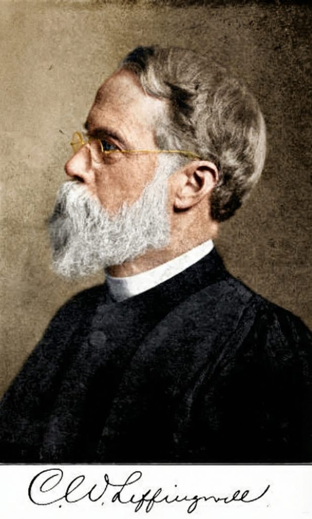 Portrait and signature of Dr. Charles Wesley Leffingwell, patriarch of The Charles W. Leffingwell Bunkhouse estate