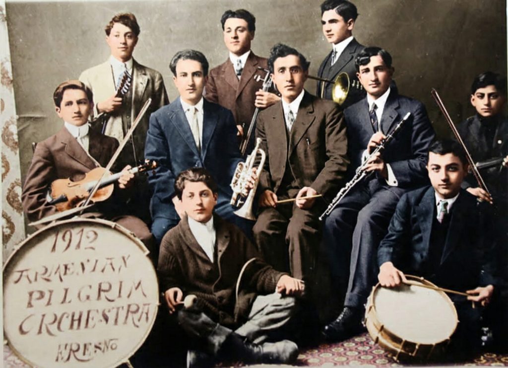 The 1912 Armenian Pilgrim Orchestra of Fresno, young musicians from the congregation of The Armenian Pilgrims Church