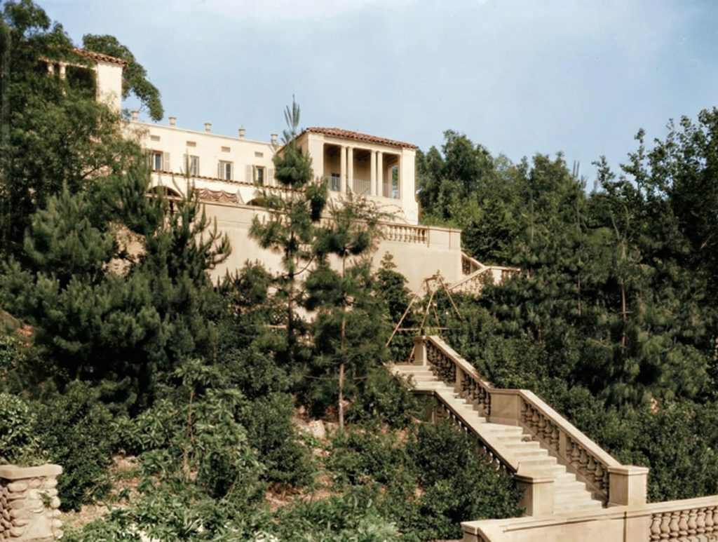 The Tod Ford, Jr. House hillside garden terrace overlooking the Arroyo Seco, designed by Reginald Johnson, 1917