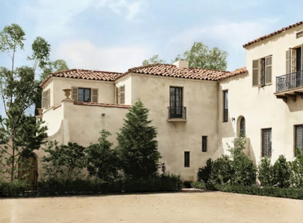 The Tod Ford, Jr. House 1917 Reginald Johnson Mediterranean Revival exterior featuring elegant second-story balcony