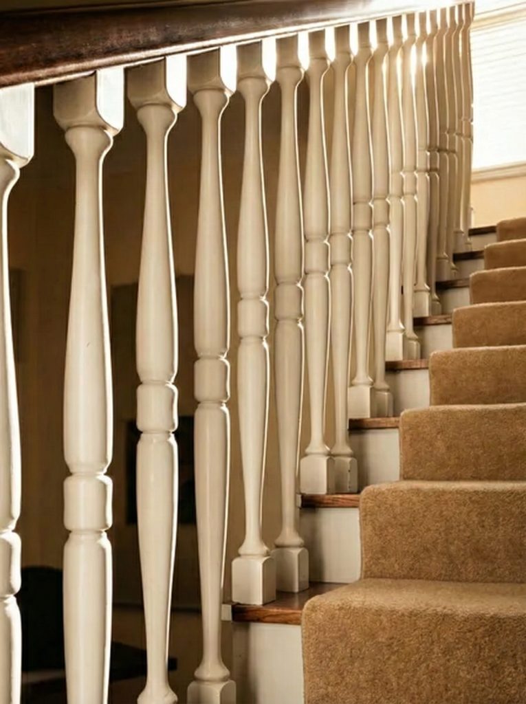 HABS survey detail of a baluster post on the main stairway of The Mortimer Fleishhacker Estate, showing simple craftsmanship.