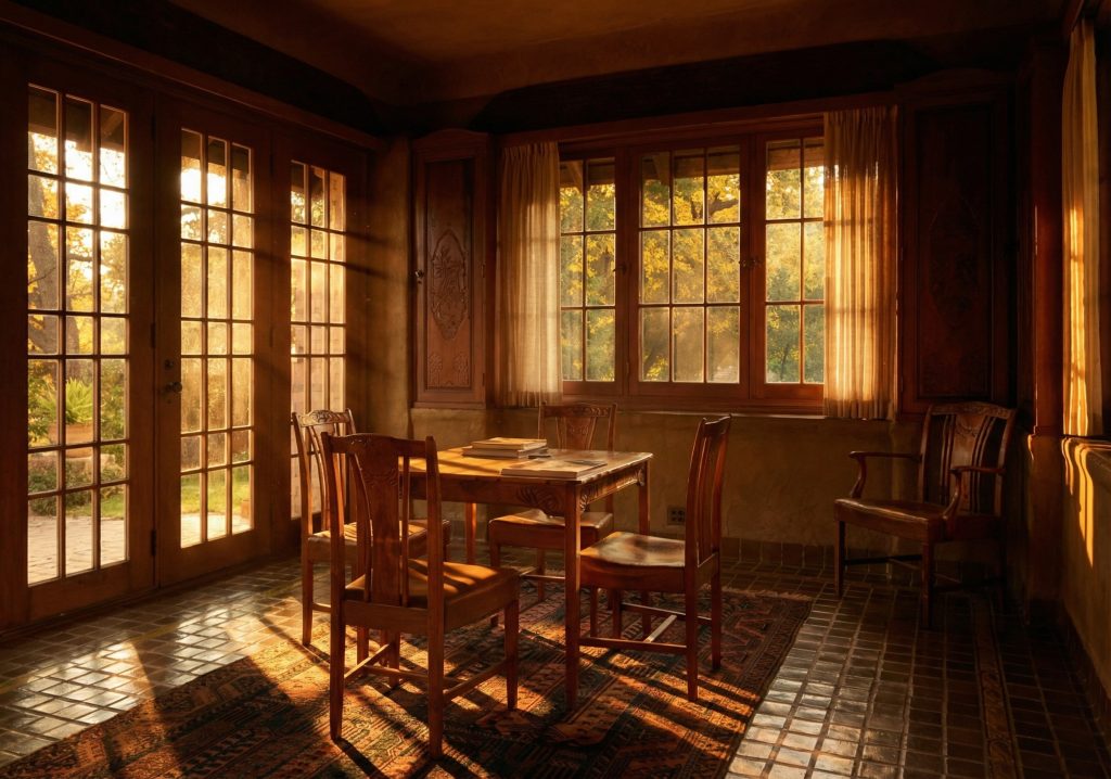 The contemporary card room at The Mortimer Fleishhacker Estate, a cozy space for games and intimate conversation.