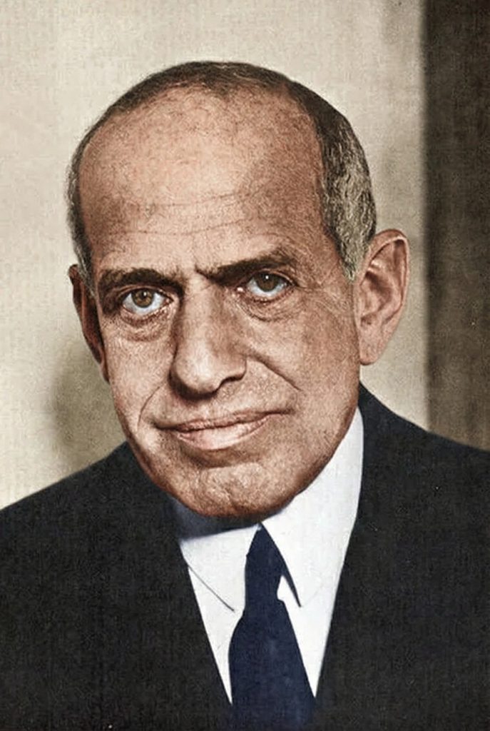 A portrait of Mortimer Fleishhacker Sr., the visionary businessman and philanthropist who commissioned the estate.