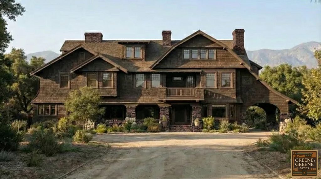 Greene and Greene architectural rendering of The Tod Ford, Jr. House showing proposed 1908 additions and alterations