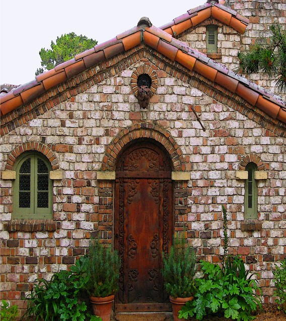Charles Greene's small studio in Carmel-by-the-Sea, his late workspace where he designed his post-partnership commissions, with a north-facing window and the simple proportions characteristic of the architect's late period